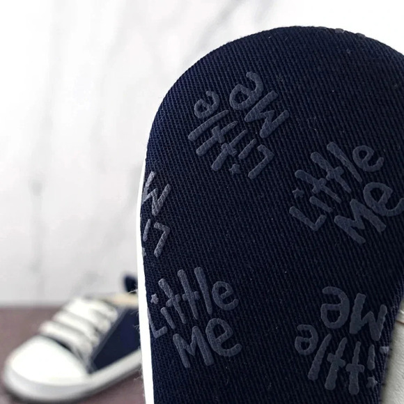 Little Me Infant Soft Bottom Shoes - Navy Blue/White sz 3-6 month - Picture 6 of 6